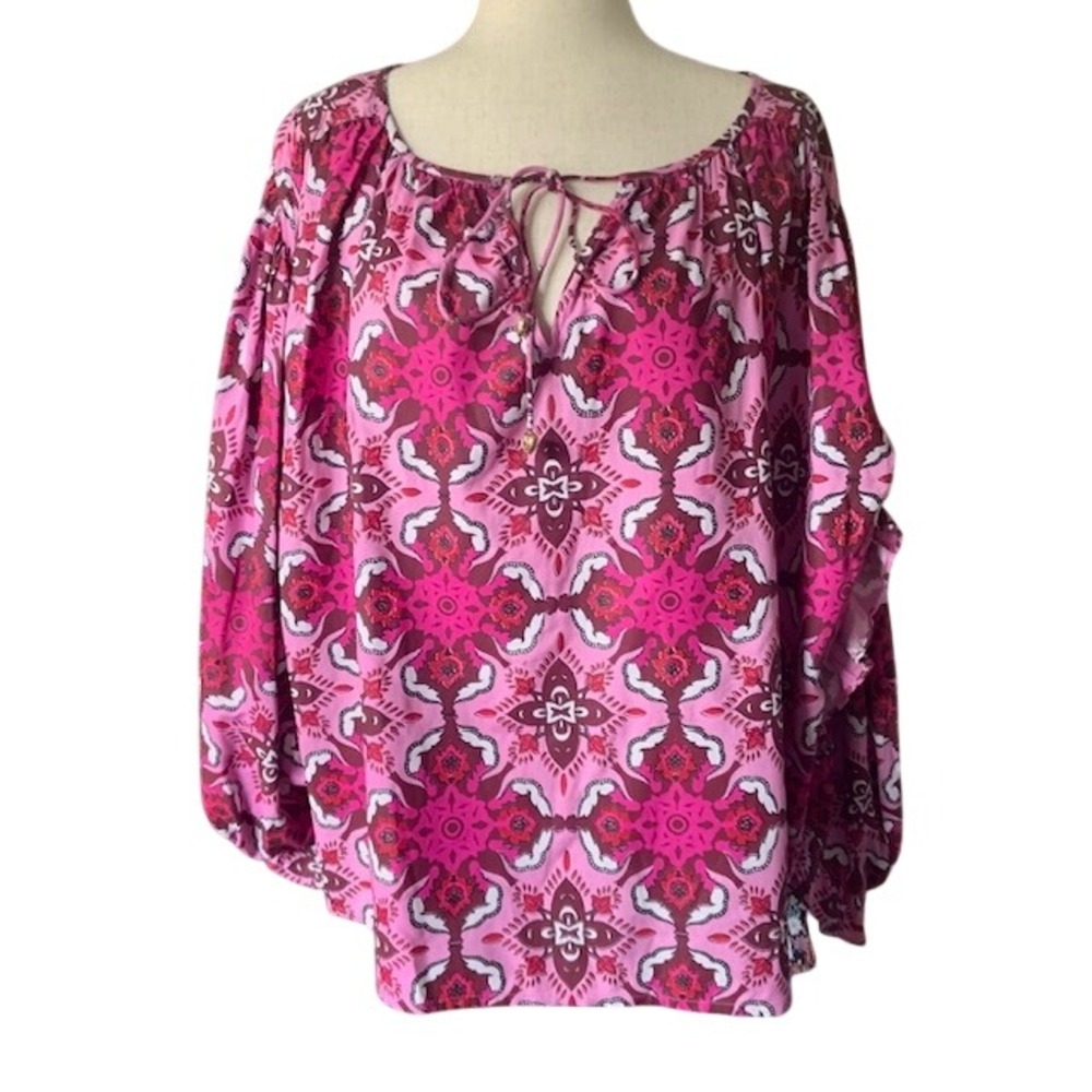 NWT Beyond by Vera Oversized Julia Top S Boho Luxe Artisan Romantic Blouse